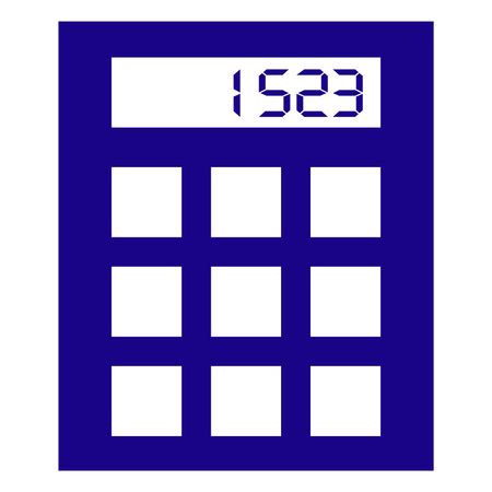 Vector Illustration of Dark Blue Calculator Icon