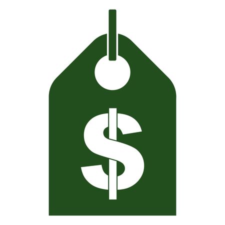 Vector Illustration of Green Tag with Dollar symbol Icon