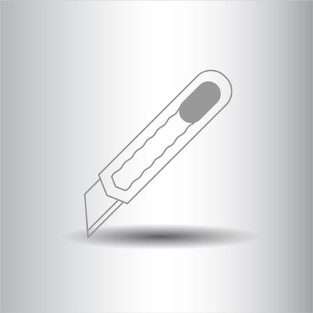 Vector Illustration of White & Gray Cutter Icon
