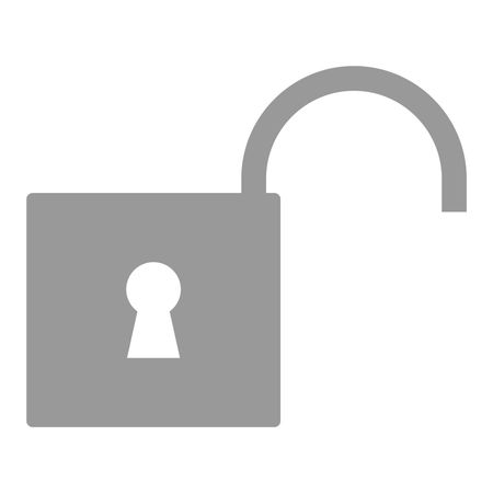 Vector Illustration of Gray Color Unlock Icon
