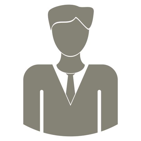 Vector Illustration of Gray Business Man Icon