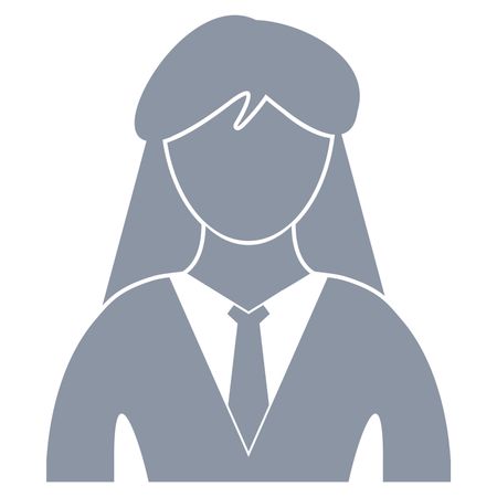 Vector Illustration of Gray Business Woman Icon
