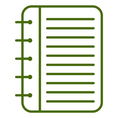 Vector Illustration of Green Spiral Notebook Icon