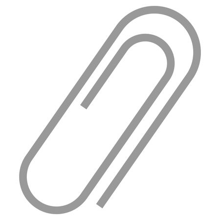 Vector Illustration of Gray Paper Attach Clip Icon
