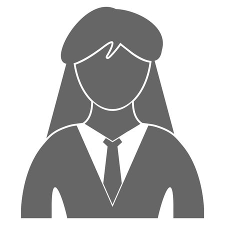 Vector Illustration of Gray Business Woman Icon
