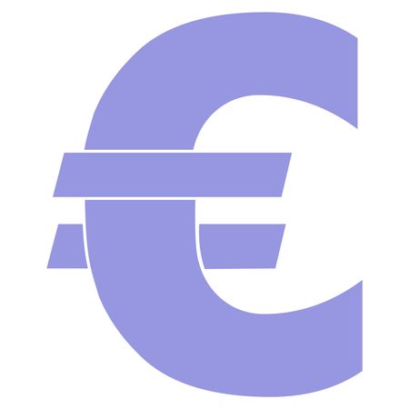 Vector Illustration of Blue Color Euro Icon
