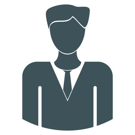 Vector Illustration of Gray Business Man Icon