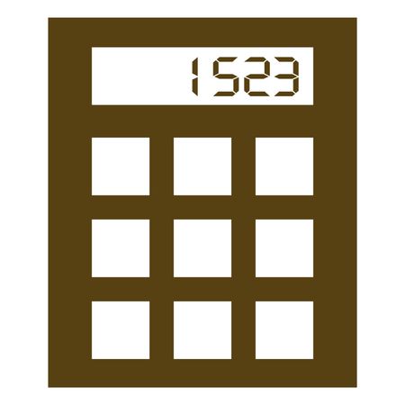 Vector Illustration of Brown Calculator Icon
