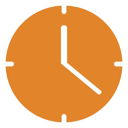Vector Illustration of Orange Clock Icon
