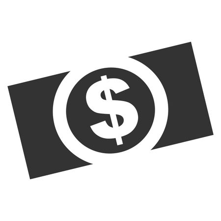 Vector Illustration of Gray Currency with Dollar symbol Icon
