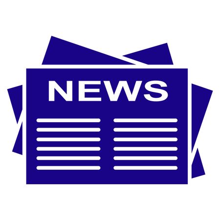 Vector Illustration of Blue News Paper Icon
