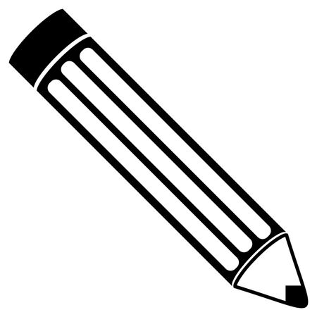 Vector Illustration of Pencil Icon in Black