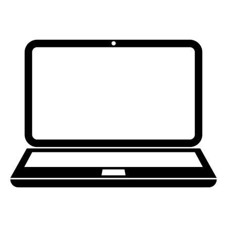 Vector Illustration of Laptop Icon in Black
