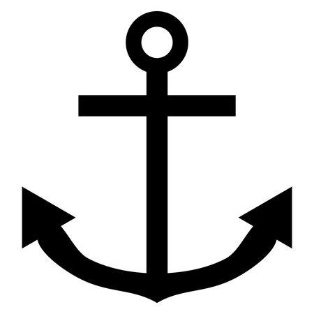 Vector Illustration of Anchor Icon in Black
