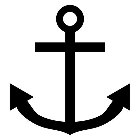 Vector Illustration of Anchor Icon in Black