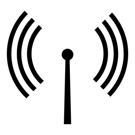 Vector Illustration of Antenna Icon in Black
