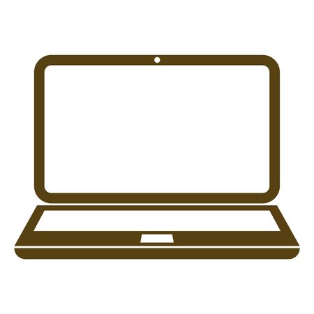 Vector Illustration of Brown Laptop Icon
