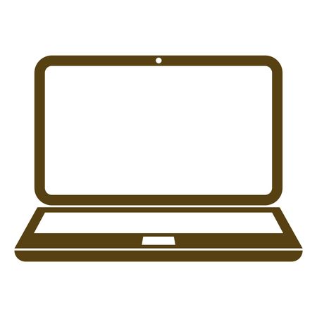 Vector Illustration of Brown Laptop Icon