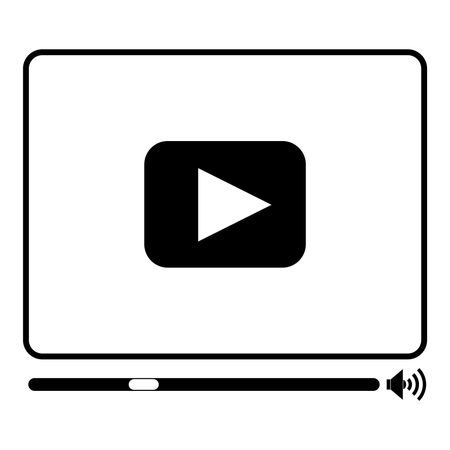 Vector Illustration of Black Video Player Icon

