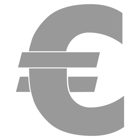 Vector Illustration of Gray Euro symbol Icon

