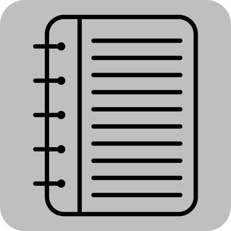 Vector Illustration of a Notebook Icon with black lines