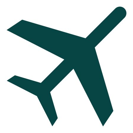 Vector Illustration with Dark Green Flight Icon

