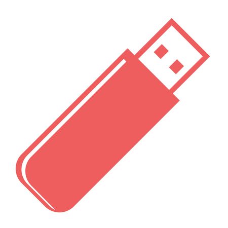 Vector Illustration with Red Pen Drive Icon
