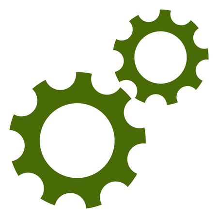 Vector Illustration with Green Gear Icon
