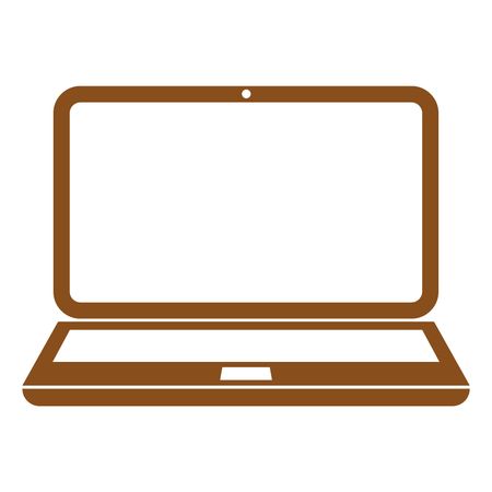 Vector Illustration with Brown Laptop Icon
