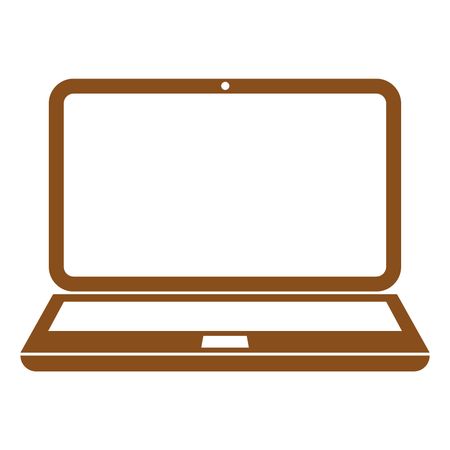 Vector Illustration with Brown Laptop Icon
