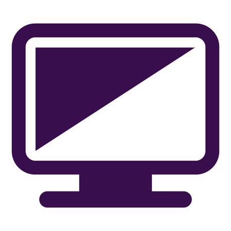 Vector Illustration with Violet Monitor Icon
