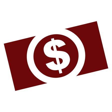 Vector Illustration of Money Icon Maroon in color
