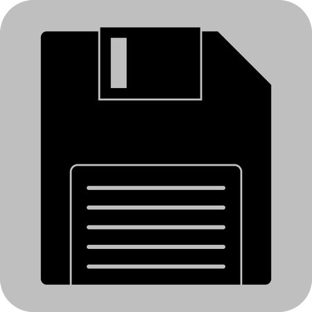 Vector Illustration with Floppy Disk Icon black in color
