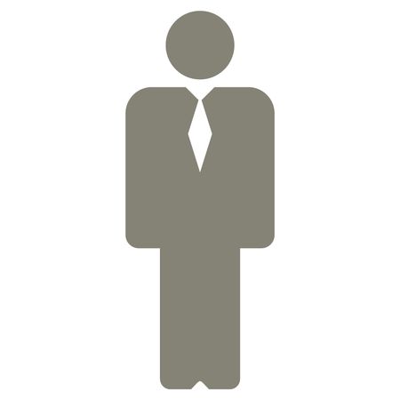 Vector Illustration with Grey Business Man Icon
