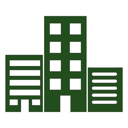 Vector Illustration with Green Building Icon
