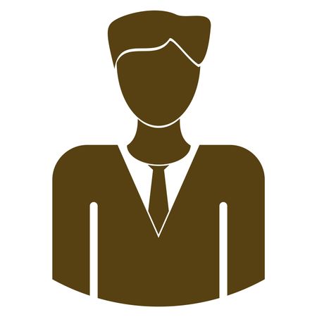 Vector Illustration of Brown Business Man Icon
