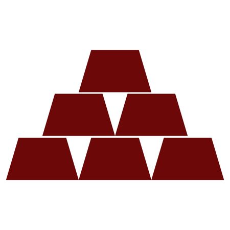 Vector Illustration of Maroon Cup Pyramid Icon
