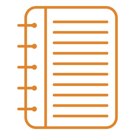 Vector Illustration of Orange Spiral Note Book Icon
