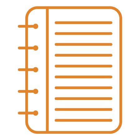 Vector Illustration of Orange Spiral Note Book Icon