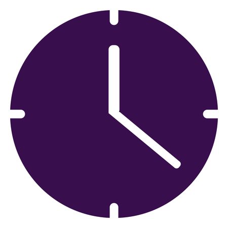 Vector Illustration of Purple Clock Icon
