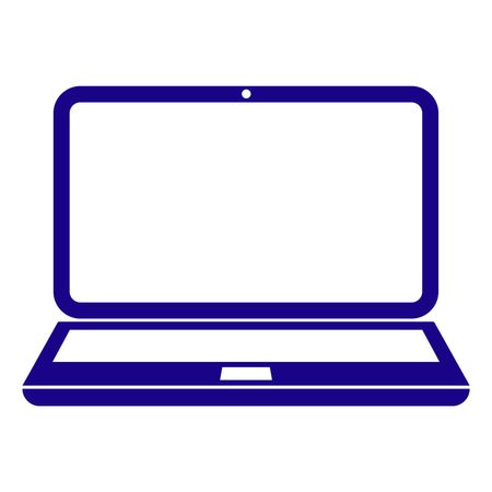 Vector Illustration of Dark Blue Laptop Icon
