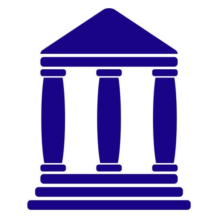 Vector Illustration of Dark Blue Bank Icon
