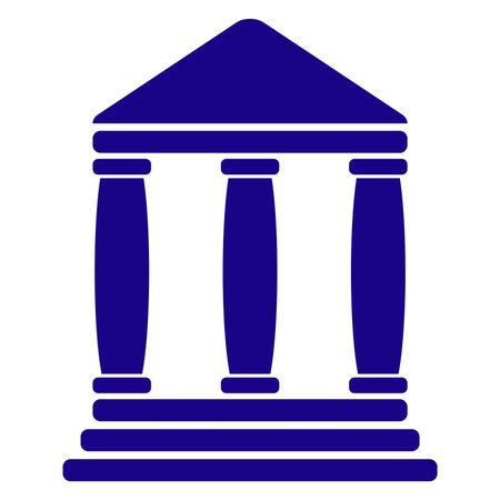 Vector Illustration of Dark Blue Bank Icon