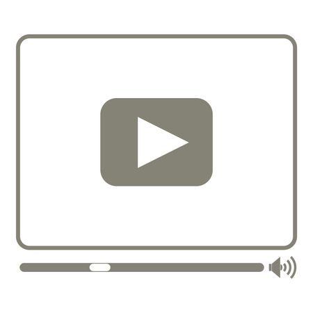 Vector Illustration of Gray Video Player Icon
