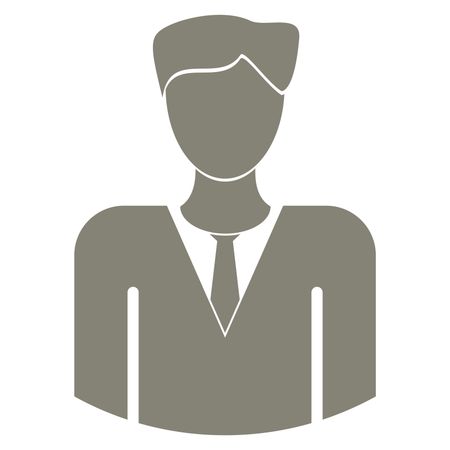 Vector Illustration of Gray Business Man Icon