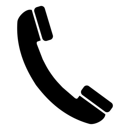 Vector Illustration of Black Telephone Receiver Icon
