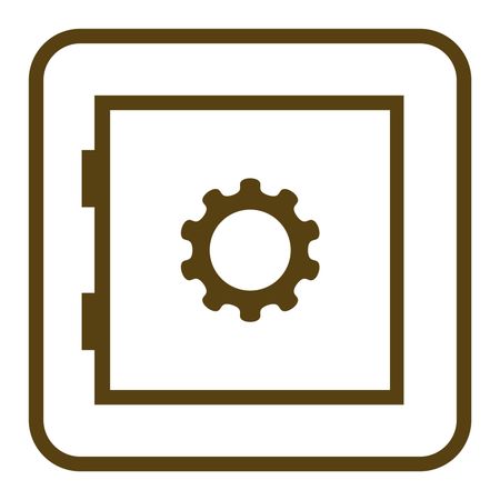 Vector Illustration with Brown Security Device Icon
