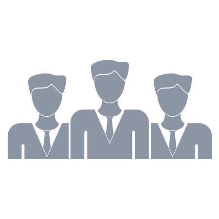 Vector Illustration of Group of Business Men Icon in Grey
