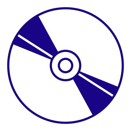 Vector Illustration of Dark Blue CD Icon
