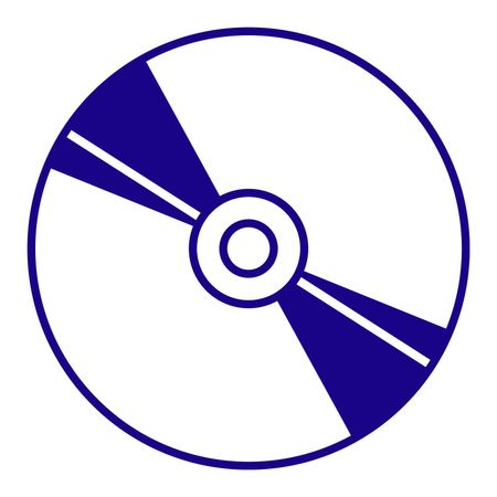 Vector Illustration of Dark Blue CD Icon